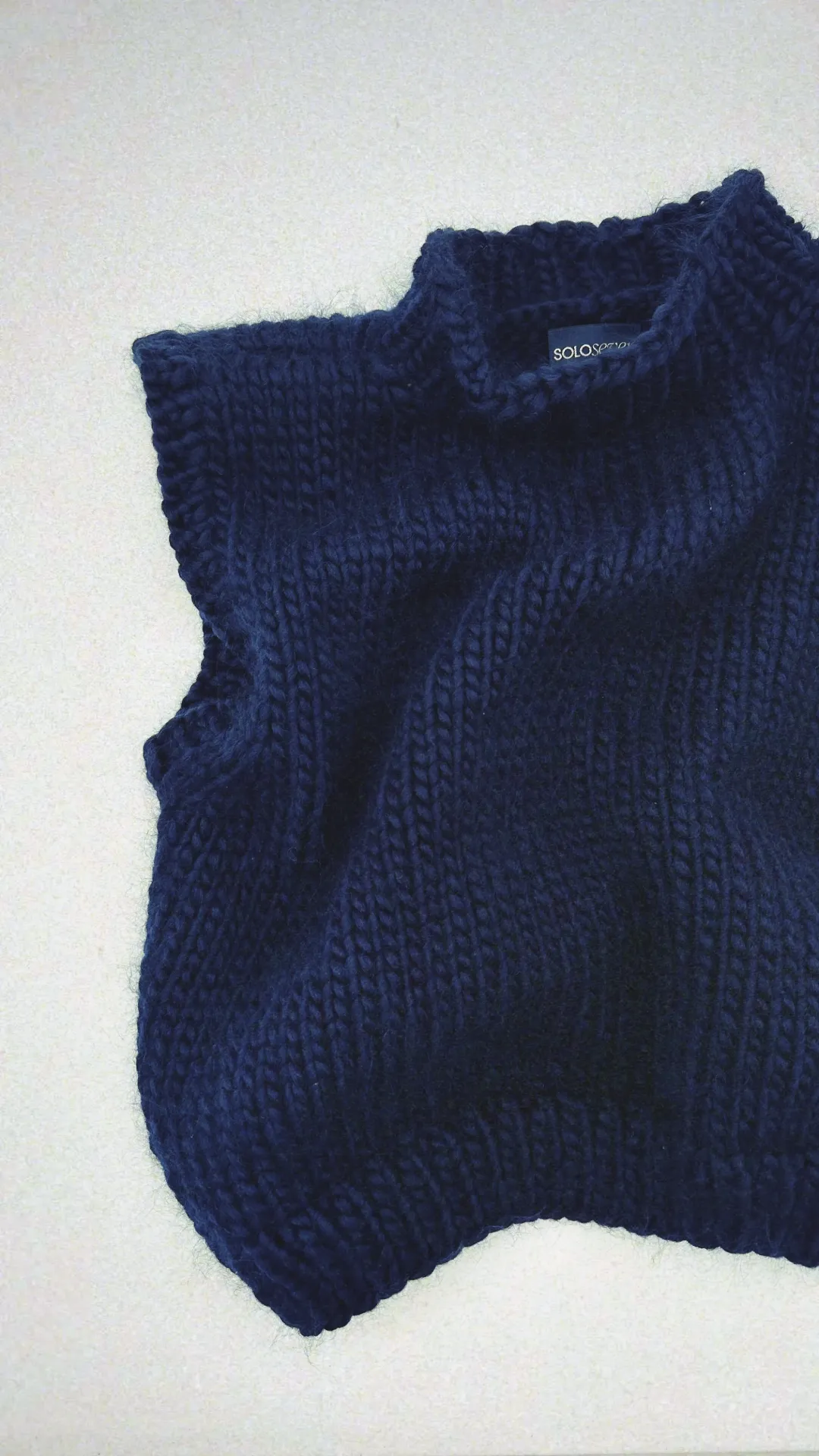 Veste Sans Manche Chunky – 100 % Pure Wool - Bleu Marine